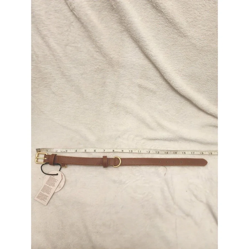 Dog Collar Solpaw Brand Brown Leather 13-17 Inch Adjustable S/M